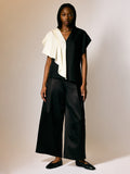 Satin Volume Trouser | Black