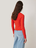 Double Front Ballet Neck Top | Spice Orange