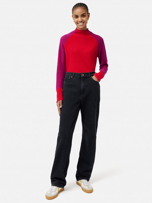 Merino Cashmere Raglan Jumper | Red