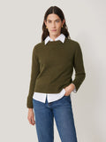 Compact Wool Cashmere Blend Jumper | Khaki