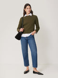 Compact Wool Cashmere Blend Jumper | Khaki