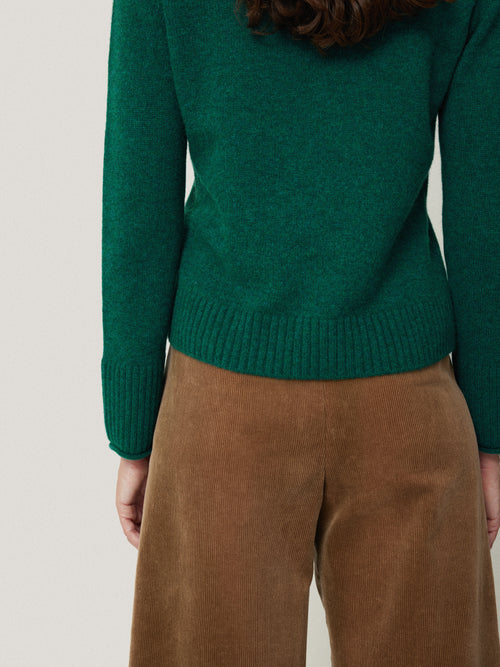 Compact Wool Cashmere Blend Jumper | Sherwood Green