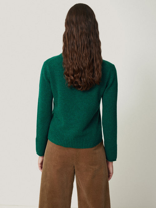 Compact Wool Cashmere Blend Jumper | Sherwood Green