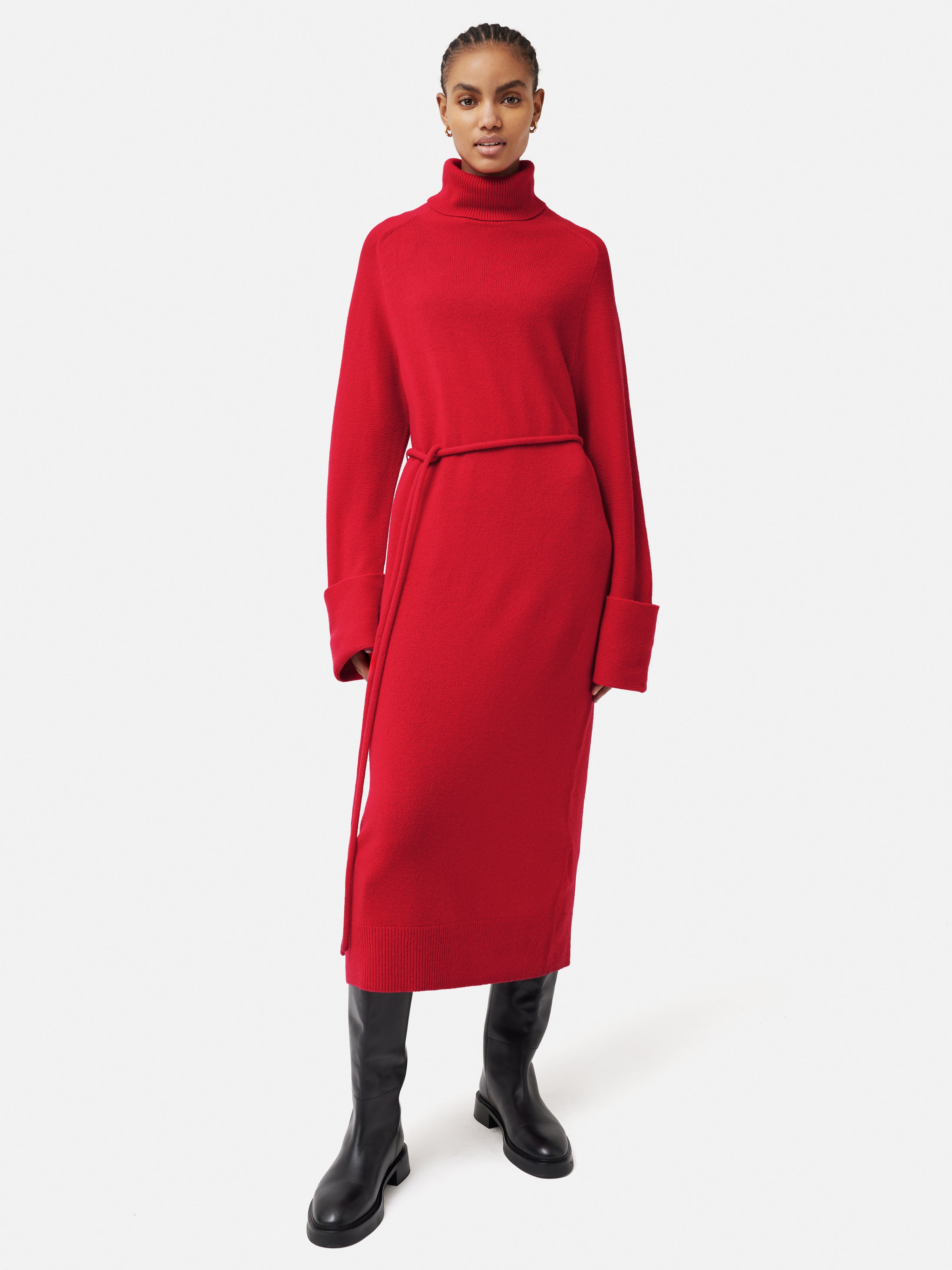 Red best sale wool dress