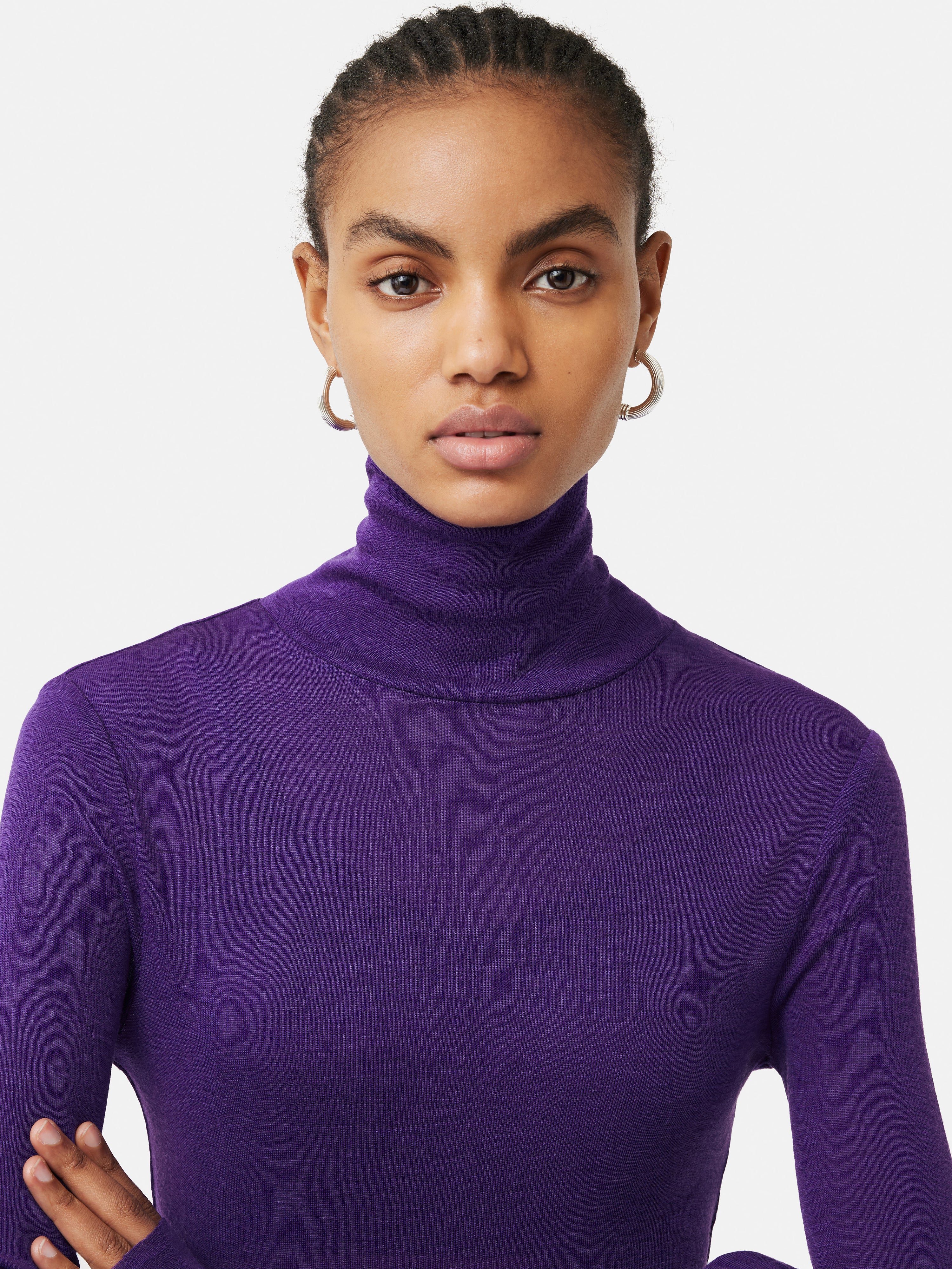 Purple polo deals neck top