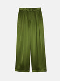 Satin Drape Trouser | Green