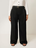 Kemp Wide Leg Japanese Wool Trouser | Black