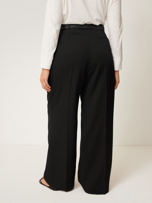 Kemp Wide Leg Japanese Wool Trouser | Black