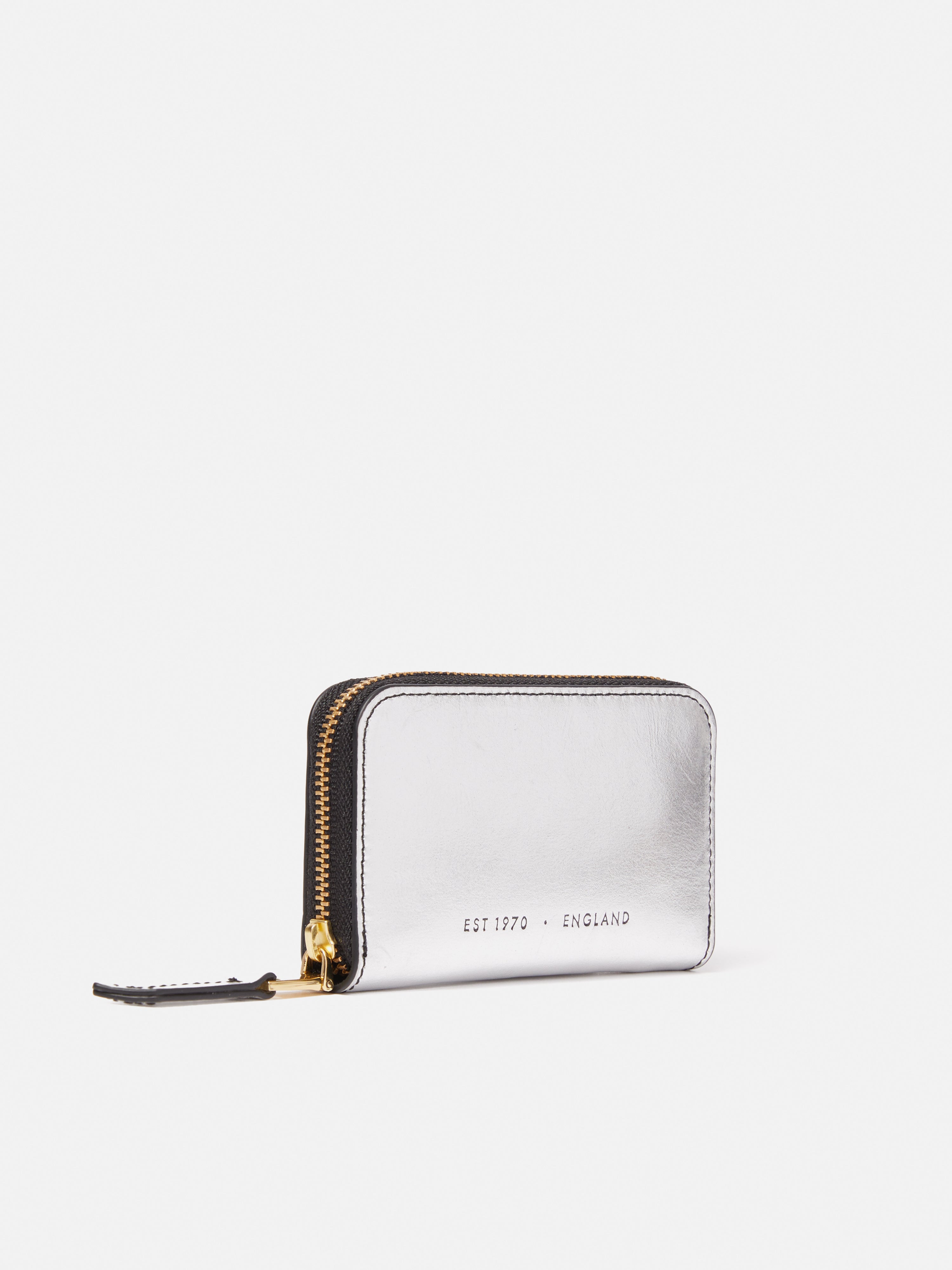 Maddie Leather Small Wallet Silver Jigsaw