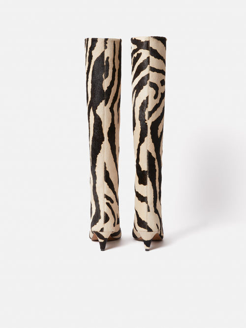 Zebra Bobby Knee High Boot | Zebra