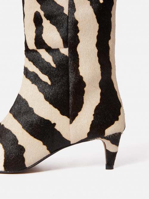 Zebra Bobby Knee High Boot | Zebra