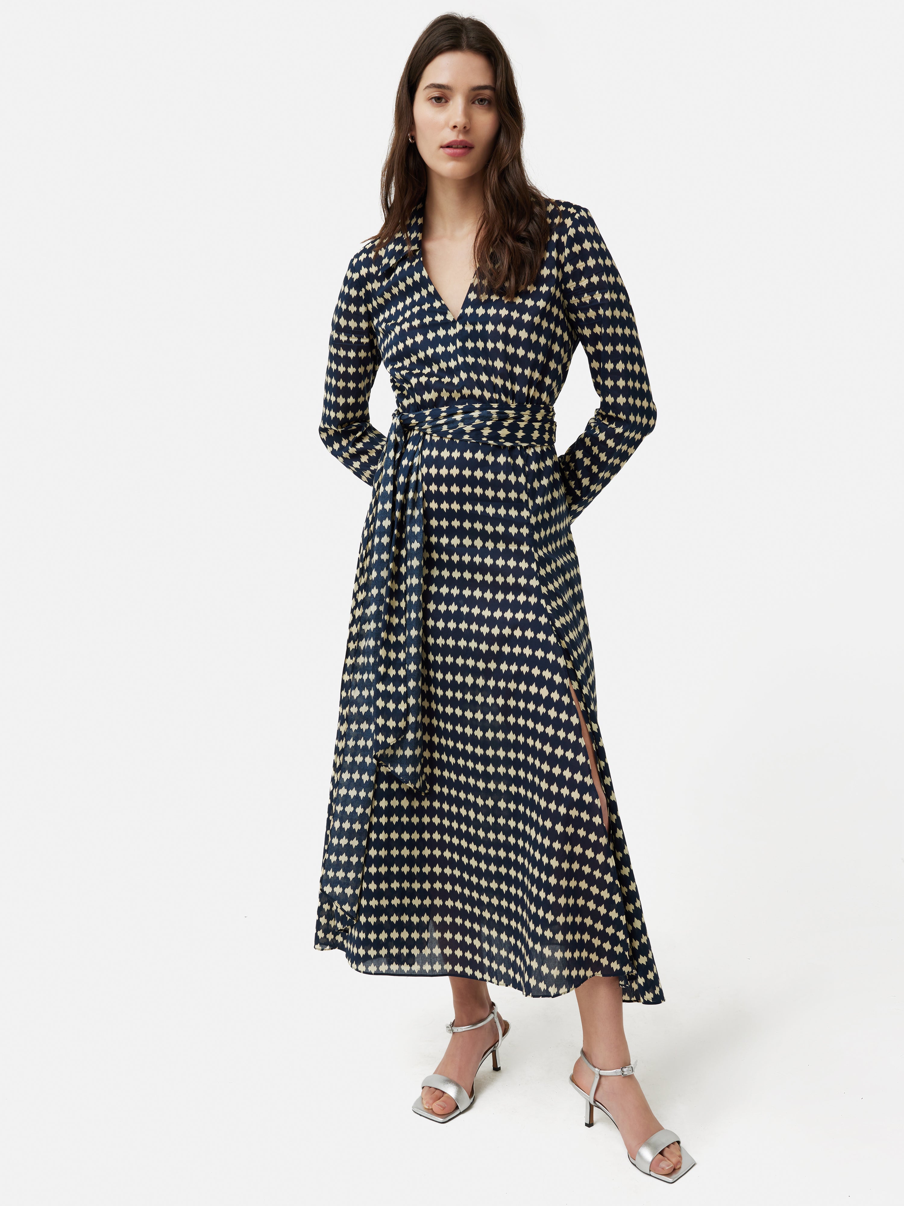 Knit Houndstooth A-line Maxi Dress – ALBANA New York