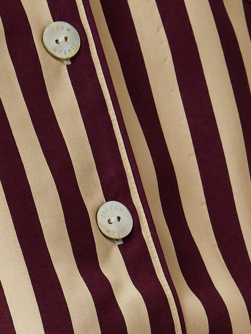 Classic Stripe Pyjama | Burgundy