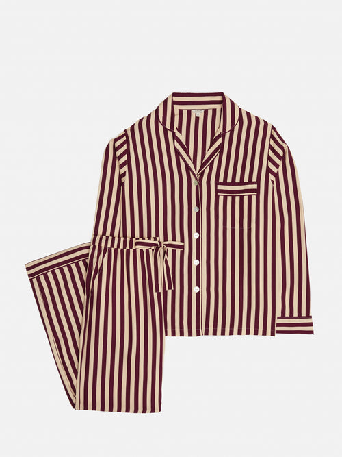 Classic Stripe Pyjama | Burgundy