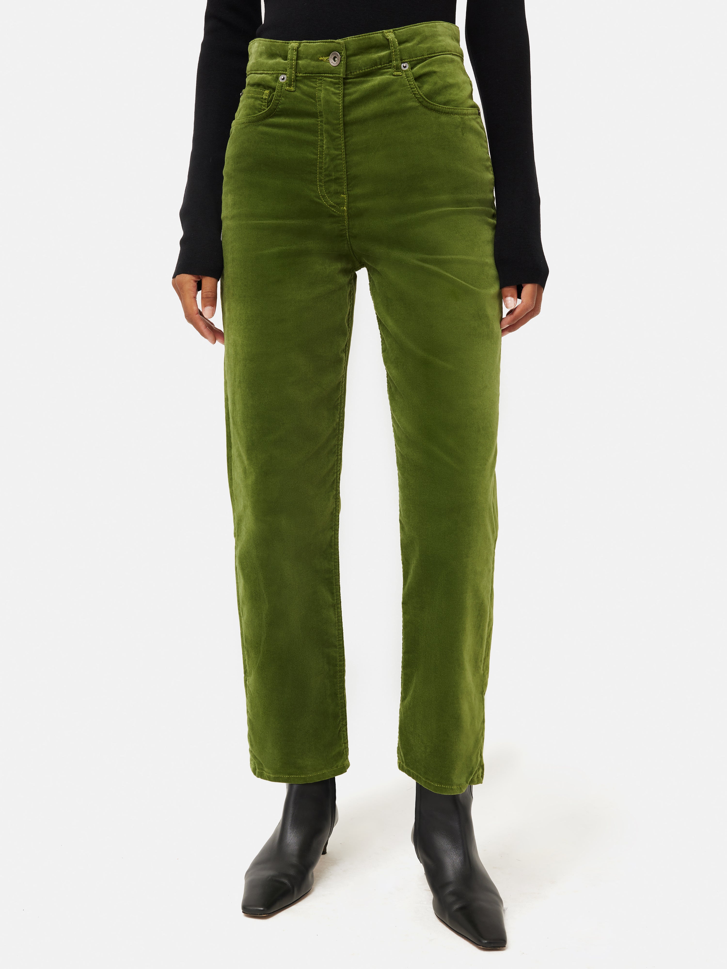 Two Ways: Green Velvet Jeans