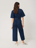 Denim Zip Front Jumpsuit | Indigo