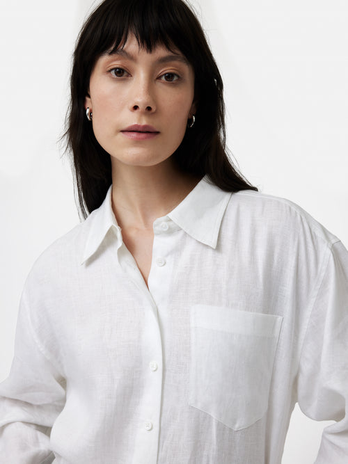 Linen Relaxed Shirt | White