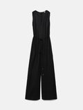 Linen Sleeveless Jumpsuit | Black