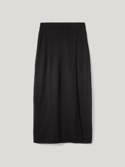 Soft Gauzy Knit Skirt | Black