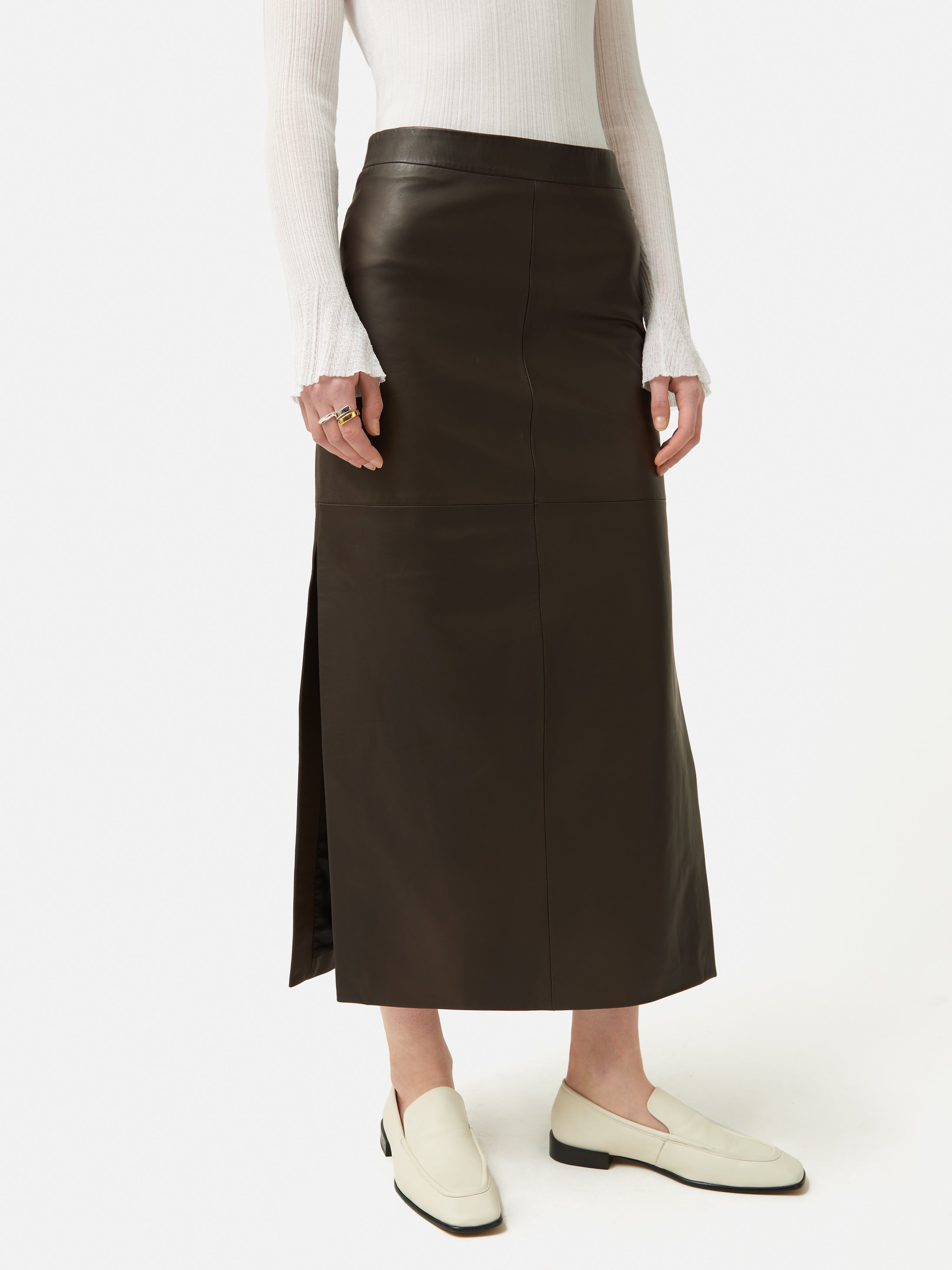 Jigsaw on sale leather skirt