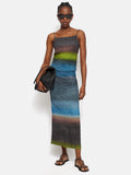 Glazed Abstract Jersey Skirt | Brown