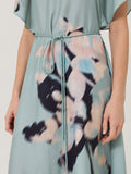 Floral Drift Silk Blend Dress | Blue