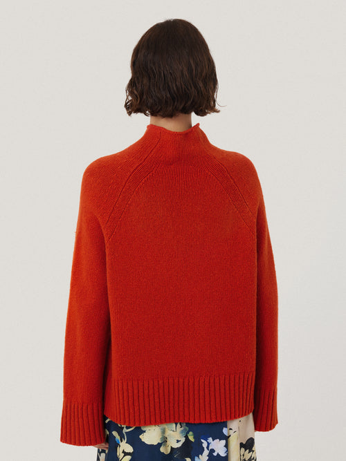 Wool Blend Snowdon Jumper | Orange