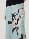 Floral Drift Silk Blend Skirt | Blue