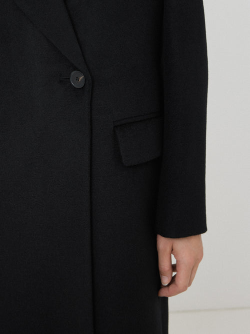 Wool Maxi City Coat | Black