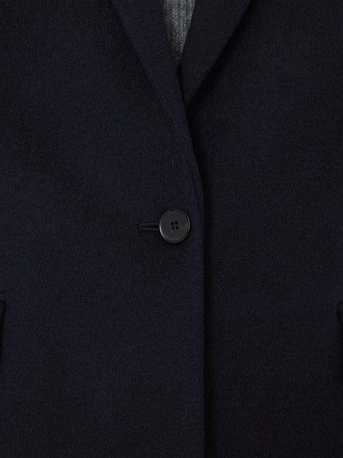 Wool Relaxed City Coat | Navy