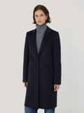 Wool Relaxed City Coat | Navy