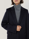 Wool Relaxed City Coat | Navy