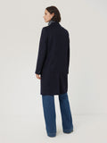 Wool Relaxed City Coat | Navy