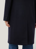 Wool Relaxed City Coat | Navy