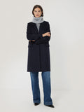 Wool Relaxed City Coat | Navy