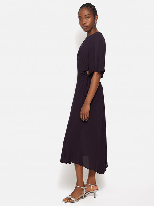 Textured Asymmetric Dress | Purple