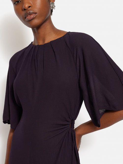 Textured Asymmetric Dress | Purple