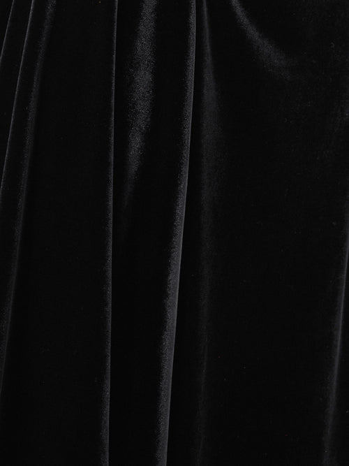 Velvet Ruched Dress | Black