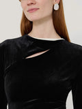 Velvet Ruched Dress | Black