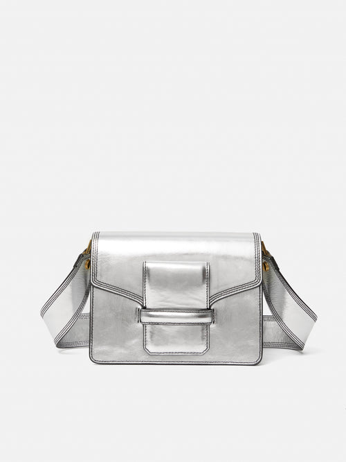 Ada Leather Crossbody Bag | Silver