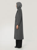 Wool Cashmere Blend Hooded Snood | Grey