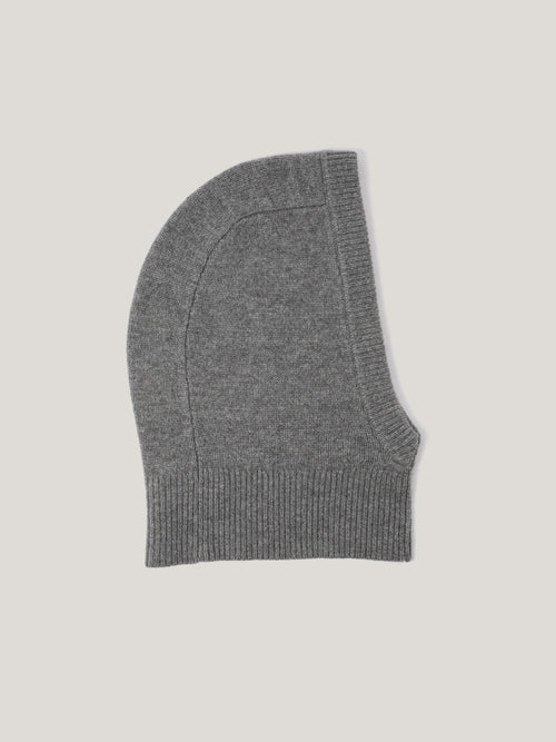 Wool Cashmere Blend Hooded Snood | Grey