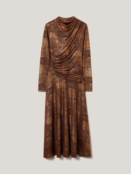 Brushed Bronze Draped Dress | Bronze