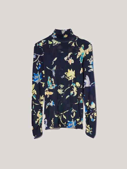 Hidden Floral Jersey Polo | Navy