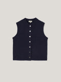 Wool Cashmere Blend Waistcoat | Navy