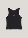 Pointelle Pyjama Vest Top | Navy