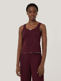 Pointelle Pyjama Vest Top | Burgundy