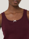 Pointelle Pyjama Vest Top | Burgundy