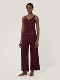 Pointelle Pyjama Vest Top | Burgundy