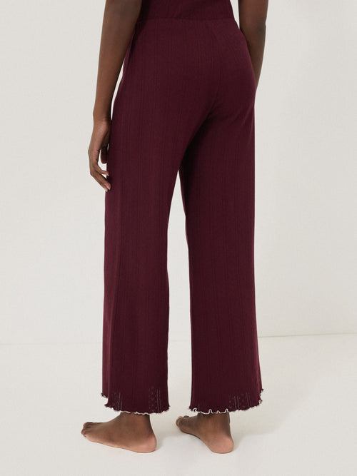 Pointelle Pyjama Trousers | Burgundy